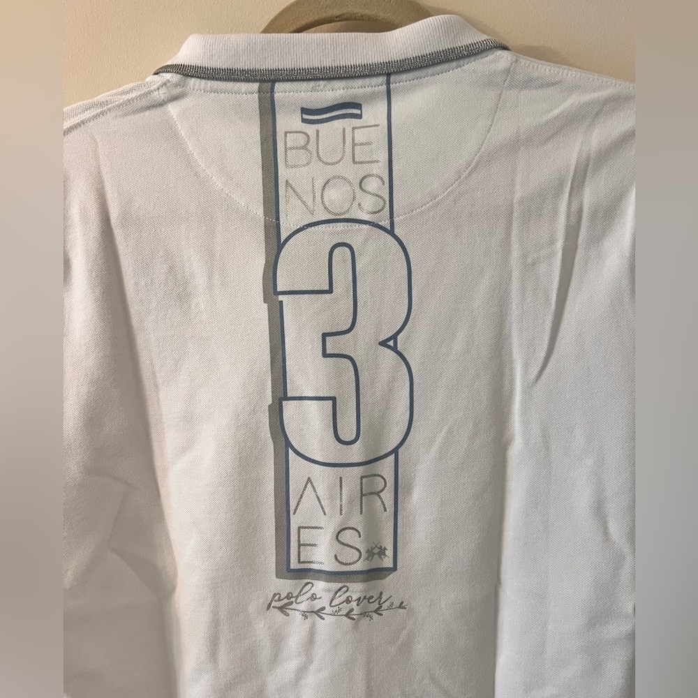 La Martina “Besos Aires” Polo White Medium. Size 5. New - Picture 2 of 8